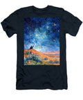 Desert Landscape Starry Night Sky Camel Kneeling Religious Journey Elmer Powers T-Shirt