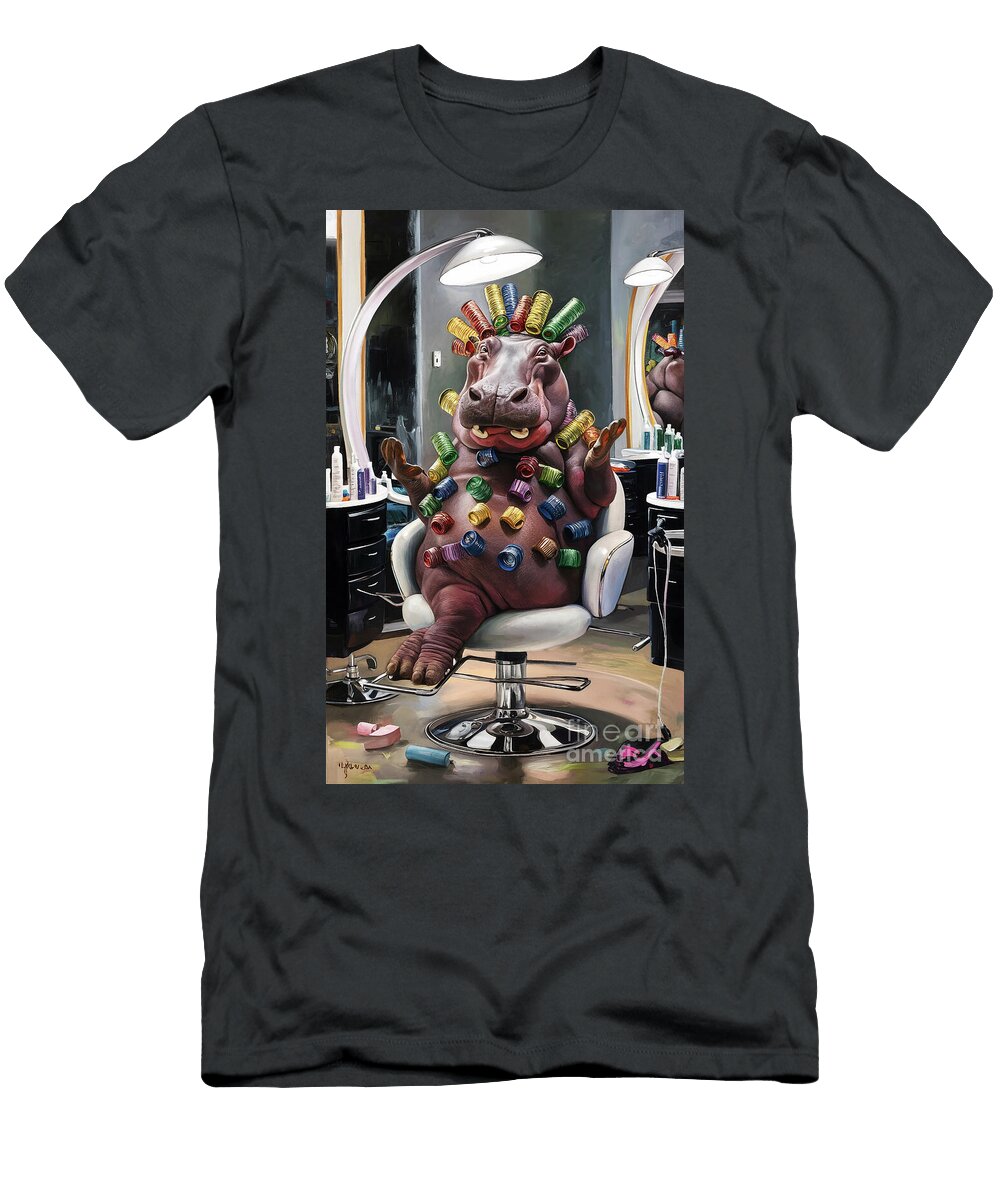 Funny Hippos in Curlers Rhys Jacobson T-Shirt
