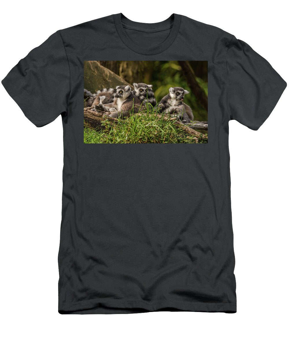 Group Portrait of Lemurs with Tongue Marv Vandehey T-Shirt