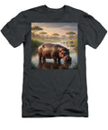 Kp341 Hippo At Sunset in African River Walter Paul Bebirian T-Shirt