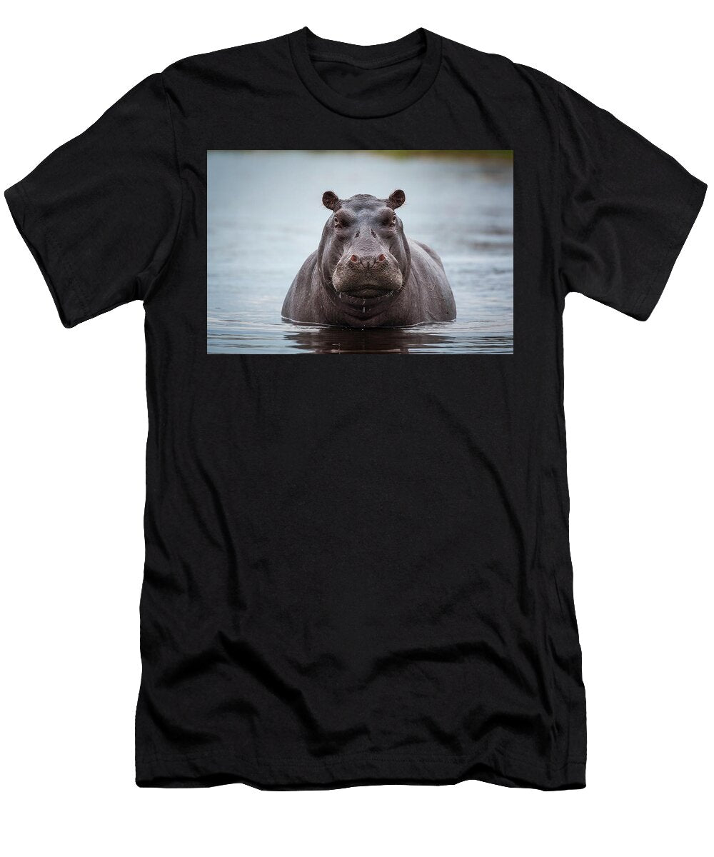 Majestic Hippo in Serene Waters Chris Stenger T-Shirt