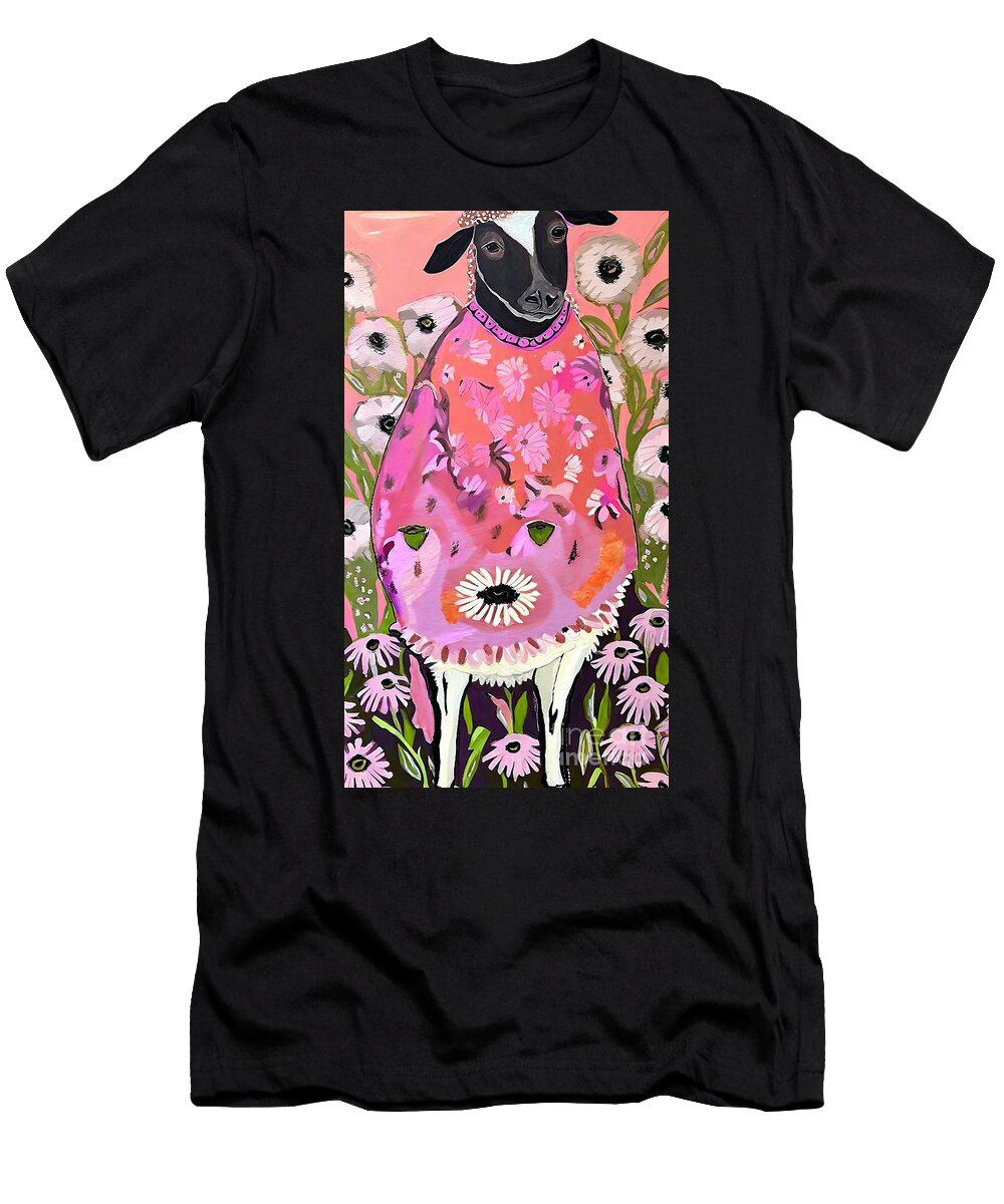 Painting Lakshman Girl Acrylic on Canvas 18 X 36 N Akkash T-Shirt