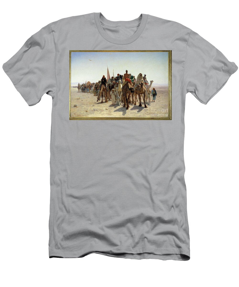 Pelerins Going to Mecca Carvane From Travelers on Camels in the Desert 1861 Oil on Canvas Leon Auguste Adolphe Belly T-Shirt