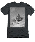Winter on the Steppe of Turkmenistan Rider with a Carriage on a Camel in a Snowstorm Historic Unknown Artist T-Shirt